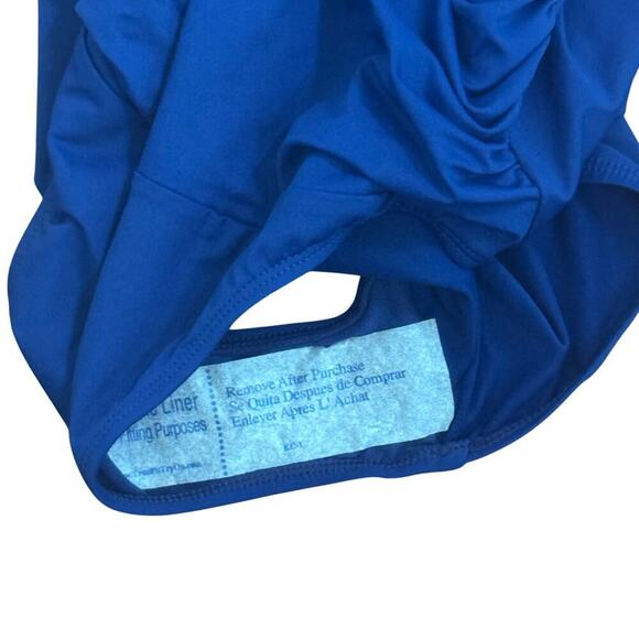 New LAUREN RALPH LAUREN Beach Club Blue Ruffled One Piece Swimsuit Women's Sz 6 - Picture 9 of 15